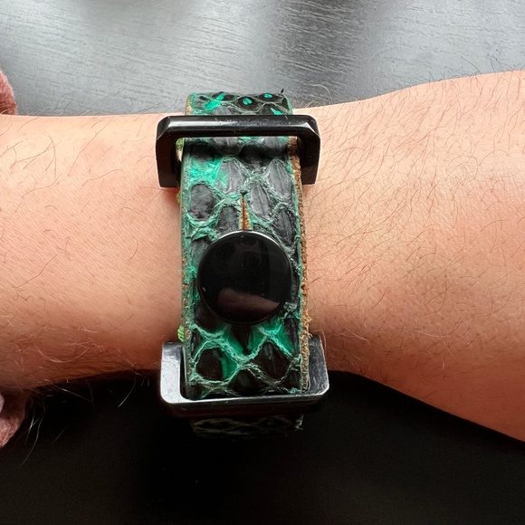 Barbara Bui Paris - Green Python Snake Bracelet - M - Green/Black - 80% OFF SALE - Picture 1 of 10